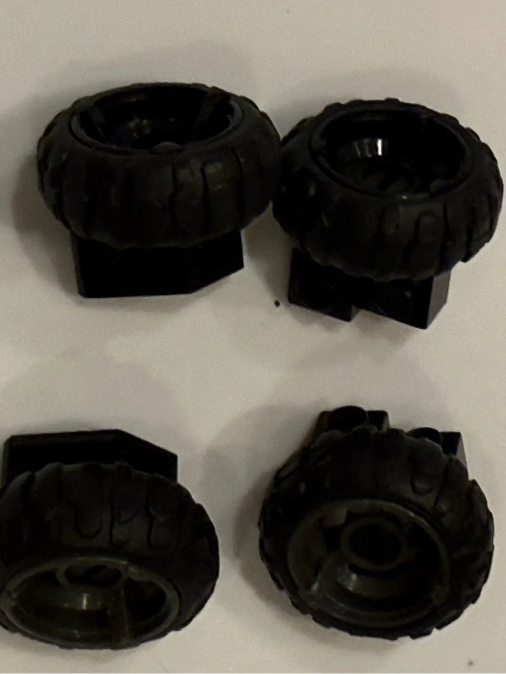 Lego Technic Wheels + Tires + Axles Car Truck Medium Size 56145 61481 (Lot of 4)